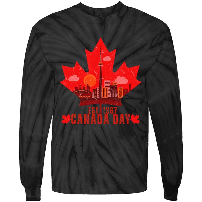 Happy Canada Day Cool Design Canada Maple For Women Men Kids Tie-Dye Long Sleeve Shirt