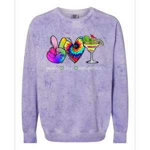 Happy Cinco De Mayo Peace Love Margarita Tie Dye Mexican Colorblast Crewneck Sweatshirt