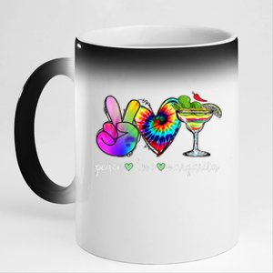 Happy Cinco De Mayo Peace Love Margarita Tie Dye Mexican 11oz Black Color Changing Mug