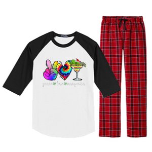 Happy Cinco De Mayo Peace Love Margarita Tie Dye Mexican Raglan Sleeve Pajama Set