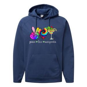 Happy Cinco De Mayo Peace Love Margarita Tie Dye Mexican Performance Fleece Hoodie