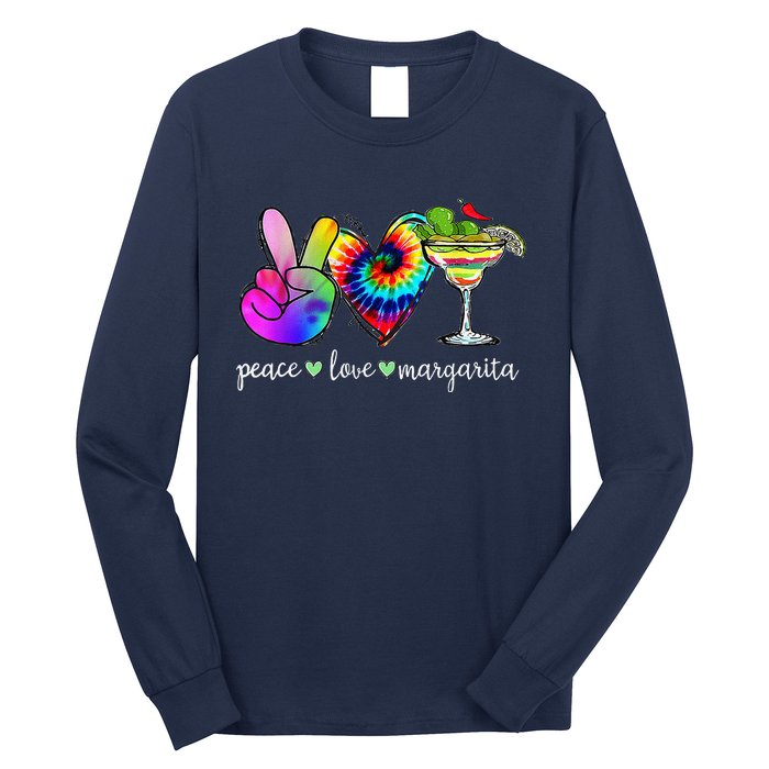 Happy Cinco De Mayo Peace Love Margarita Tie Dye Mexican Long Sleeve Shirt