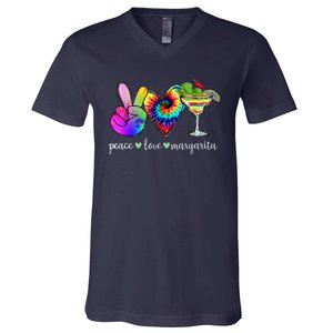 Happy Cinco De Mayo Peace Love Margarita Tie Dye Mexican V-Neck T-Shirt