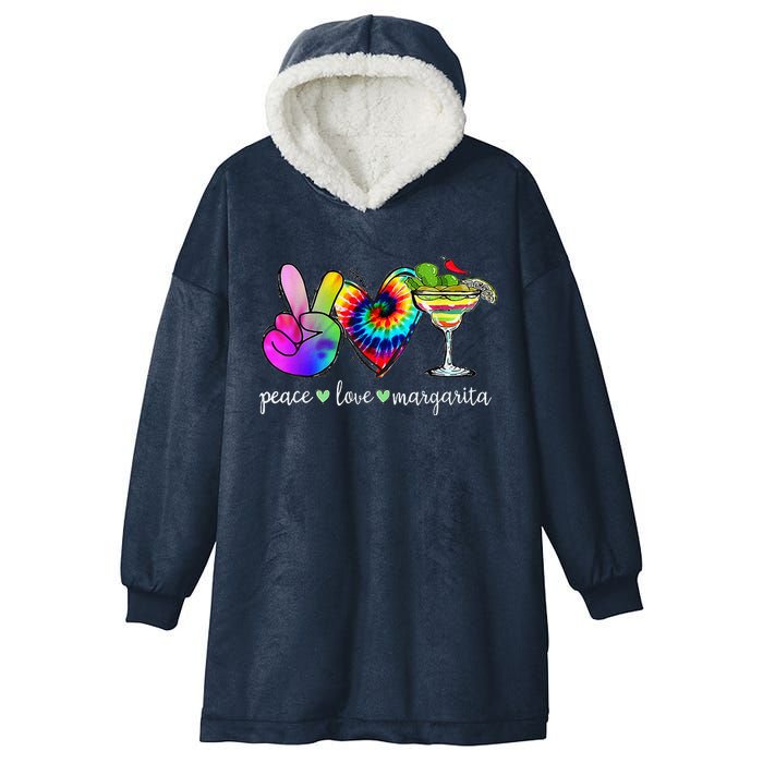 Happy Cinco De Mayo Peace Love Margarita Tie Dye Mexican Hooded Wearable Blanket