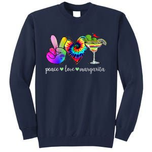 Happy Cinco De Mayo Peace Love Margarita Tie Dye Mexican Tall Sweatshirt