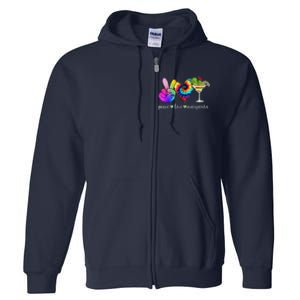 Happy Cinco De Mayo Peace Love Margarita Tie Dye Mexican Full Zip Hoodie