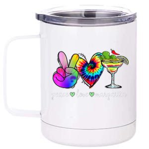 Happy Cinco De Mayo Peace Love Margarita Tie Dye Mexican 12 oz Stainless Steel Tumbler Cup