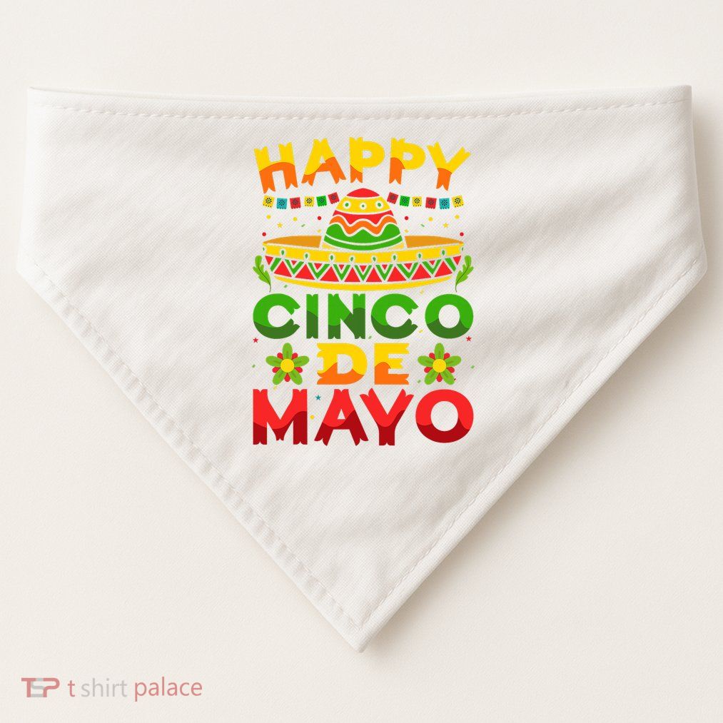 Happy Cinco De Mayo Fiesta Squad 5 De Mayo Mexican Women USA-Made Doggie Bandana