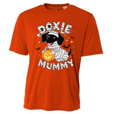 Halloween Costume Dachshund Dog Lover Doxie Mummy Cooling Performance Crew T-Shirt