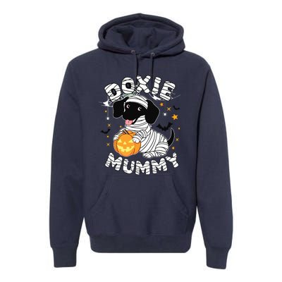 Halloween Costume Dachshund Dog Lover Doxie Mummy Premium Hoodie