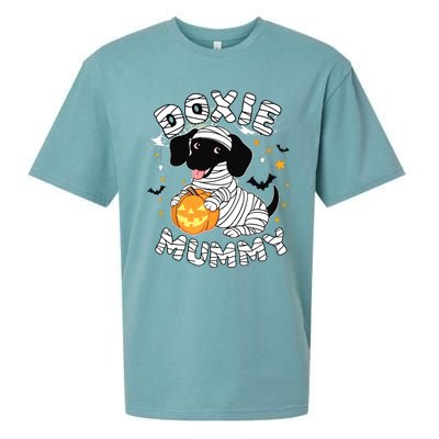 Halloween Costume Dachshund Dog Lover Doxie Mummy Sueded Cloud Jersey T-Shirt