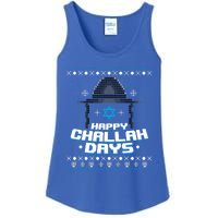 Happy Challah Days Jewish Hanukkah Ugly Christmas Sweater Gift Ladies Essential Tank