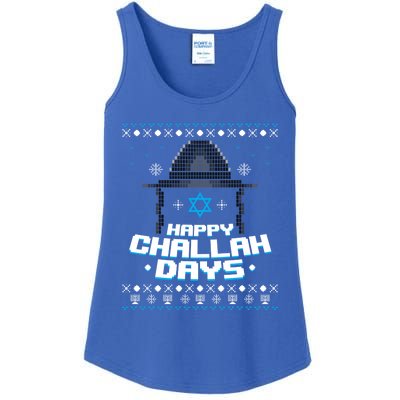 Happy Challah Days Jewish Hanukkah Ugly Christmas Sweater Gift Ladies Essential Tank