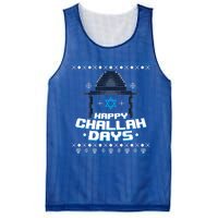 Happy Challah Days Jewish Hanukkah Ugly Christmas Sweater Gift Mesh Reversible Basketball Jersey Tank