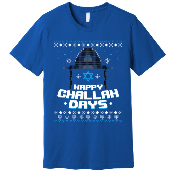 Happy Challah Days Jewish Hanukkah Ugly Christmas Sweater Gift Premium T-Shirt