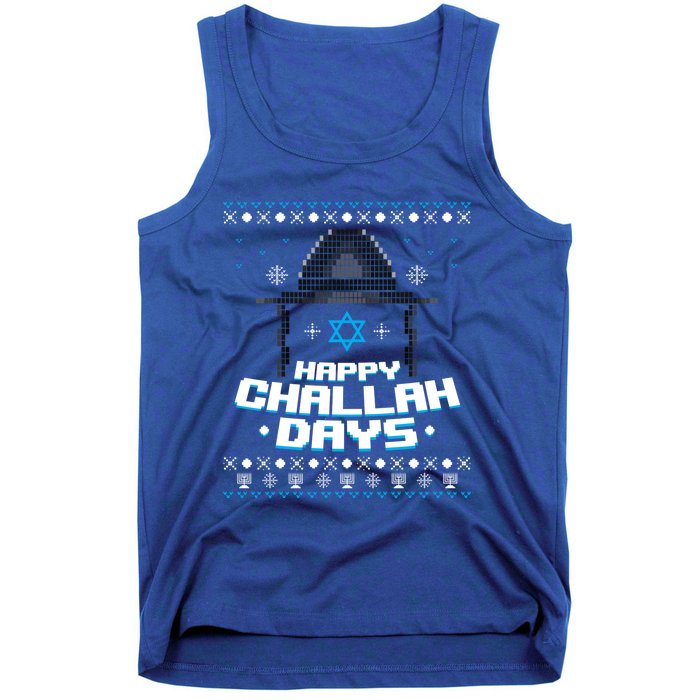 Happy Challah Days Jewish Hanukkah Ugly Christmas Sweater Gift Tank Top