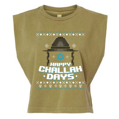 Happy Challah Days Jewish Hanukkah Ugly Christmas Sweater Gift Garment-Dyed Women's Muscle Tee