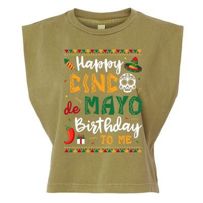 Happy Cinco de Mayo Birthday To Me Born In May Gifts Garment-Dyed Women's Muscle Tee