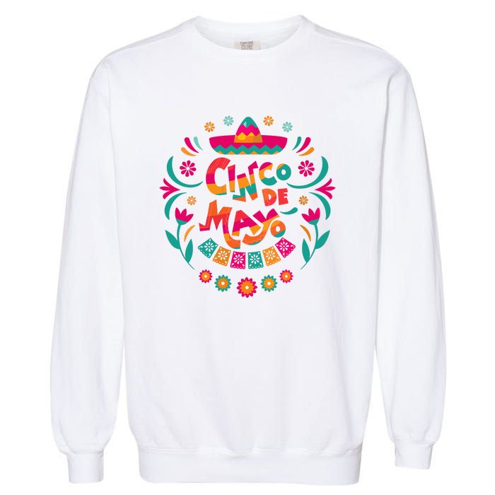 Happy Cinco De Mayo Mexican Fiesta 5 De Mayo Mexico Party Vneck Garment-Dyed Sweatshirt