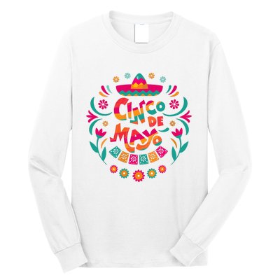 Happy Cinco De Mayo Mexican Fiesta 5 De Mayo Mexico Party Vneck Long Sleeve Shirt