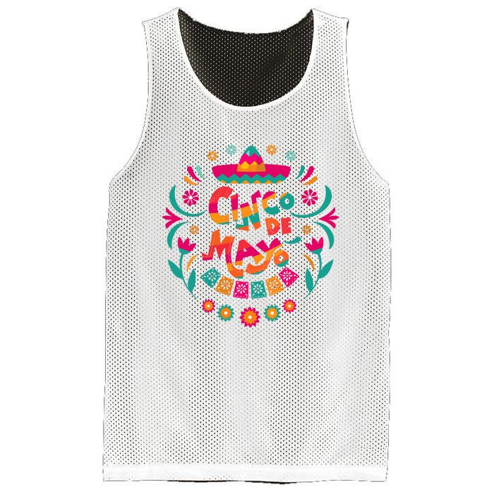 Happy Cinco De Mayo Mexican Fiesta 5 De Mayo Mexico Party Vneck Mesh Reversible Basketball Jersey Tank