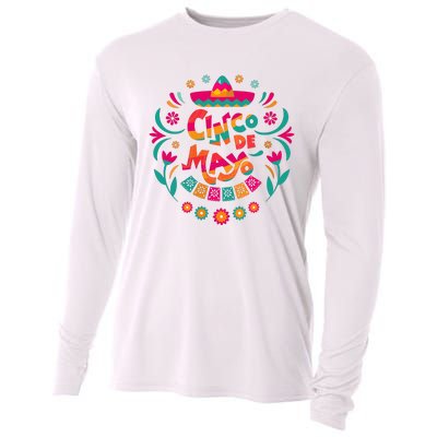 Happy Cinco De Mayo Mexican Fiesta 5 De Mayo Mexico Party Vneck Cooling Performance Long Sleeve Crew