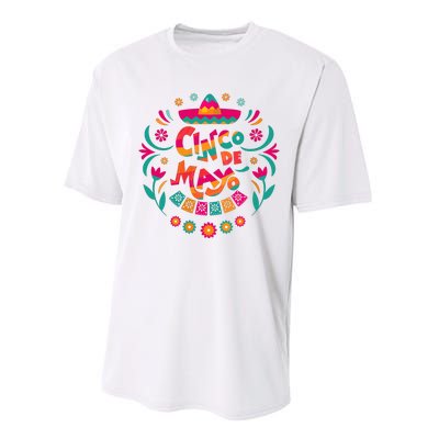 Happy Cinco De Mayo Mexican Fiesta 5 De Mayo Mexico Party Vneck Performance Sprint T-Shirt