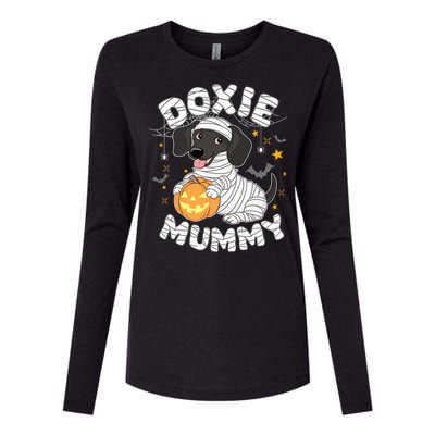 Halloween Costume Dachshund Dog Lover Doxie Mummy Womens Cotton Relaxed Long Sleeve T-Shirt