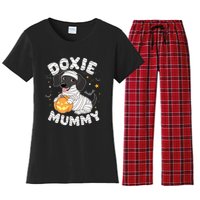 Halloween Costume Dachshund Dog Lover Doxie Mummy Women's Flannel Pajama Set