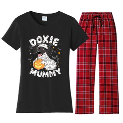 Halloween Costume Dachshund Dog Lover Doxie Mummy Women's Flannel Pajama Set