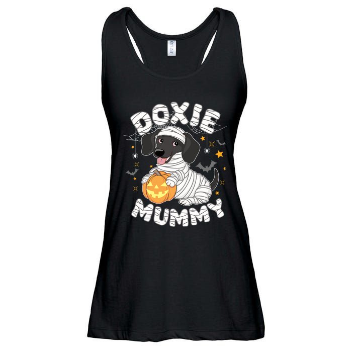 Halloween Costume Dachshund Dog Lover Doxie Mummy Ladies Essential Flowy Tank