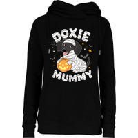 Halloween Costume Dachshund Dog Lover Doxie Mummy Womens Funnel Neck Pullover Hood