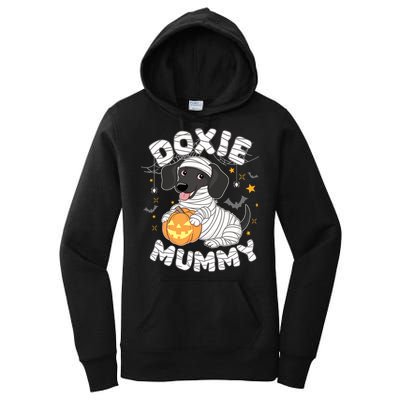 Halloween Costume Dachshund Dog Lover Doxie Mummy Women's Pullover Hoodie