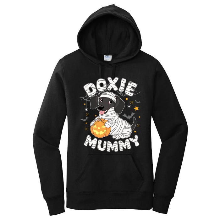 Halloween Costume Dachshund Dog Lover Doxie Mummy Women's Pullover Hoodie