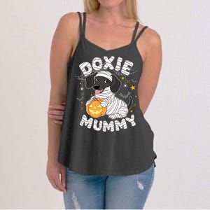 Halloween Costume Dachshund Dog Lover Doxie Mummy Women's Strappy Tank