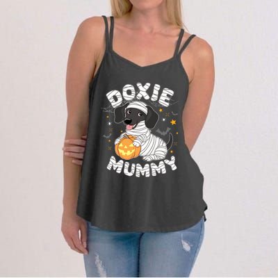 Halloween Costume Dachshund Dog Lover Doxie Mummy Women's Strappy Tank