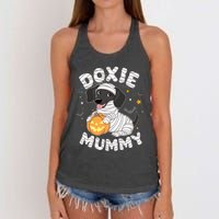 Halloween Costume Dachshund Dog Lover Doxie Mummy Women's Knotted Racerback Tank