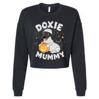 Halloween Costume Dachshund Dog Lover Doxie Mummy Cropped Pullover Crew