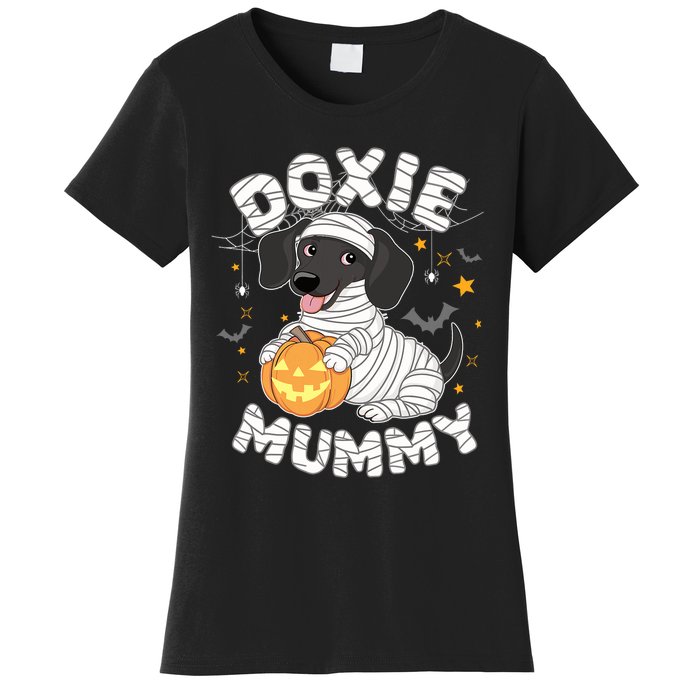 Halloween Costume Dachshund Dog Lover Doxie Mummy Women's T-Shirt