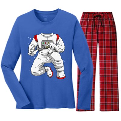 Halloween Costume DIY Lazy Astronaut Space Cadet Halloween Women's Long Sleeve Flannel Pajama Set 