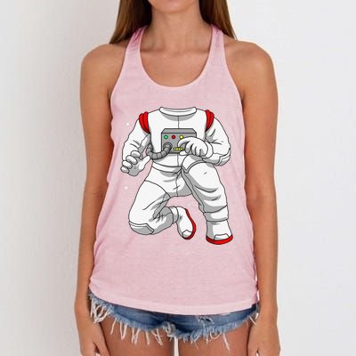 Halloween Costume DIY Lazy Astronaut Space Cadet Halloween Women's Knotted Racerback Tank