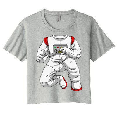 Halloween Costume DIY Lazy Astronaut Space Cadet Halloween Women's Crop Top Tee