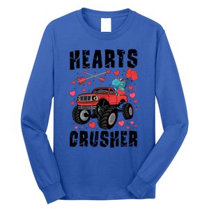 Hearts Crusher Dinosaur T Rex Monster Truck Valentines Meaningful Gift Long Sleeve Shirt