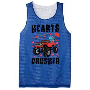 Hearts Crusher Dinosaur T Rex Monster Truck Valentines Meaningful Gift Mesh Reversible Basketball Jersey Tank