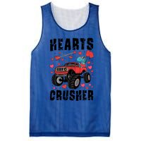 Hearts Crusher Dinosaur T Rex Monster Truck Valentines Meaningful Gift Mesh Reversible Basketball Jersey Tank