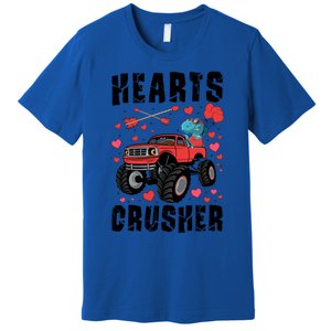 Hearts Crusher Dinosaur T Rex Monster Truck Valentines Meaningful Gift Premium T-Shirt