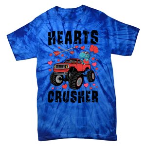 Hearts Crusher Dinosaur T Rex Monster Truck Valentines Meaningful Gift Tie-Dye T-Shirt