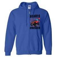 Hearts Crusher Dinosaur T Rex Monster Truck Valentines Meaningful Gift Full Zip Hoodie