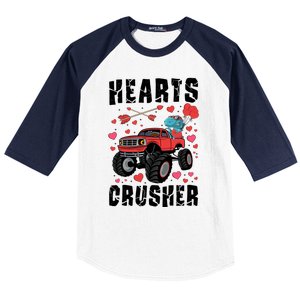 Hearts Crusher Dinosaur T Rex Monster Truck Valentines Meaningful Gift Baseball Sleeve Shirt