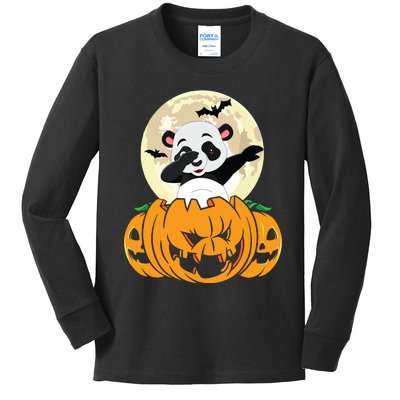 Halloween Cute Dabbing Panda Dab Dance Kids Long Sleeve Shirt